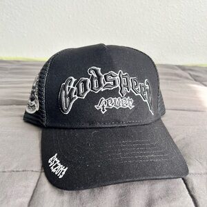 Godspeed Forever Black Embroidered Trucker Cap